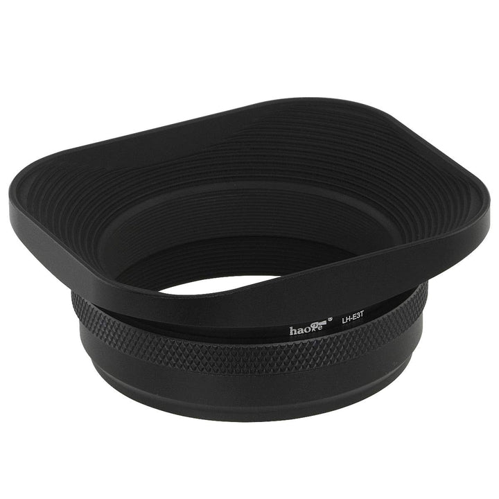 Haoge LH-E3T Square Metal Lens Hood with 49mm Adapter R