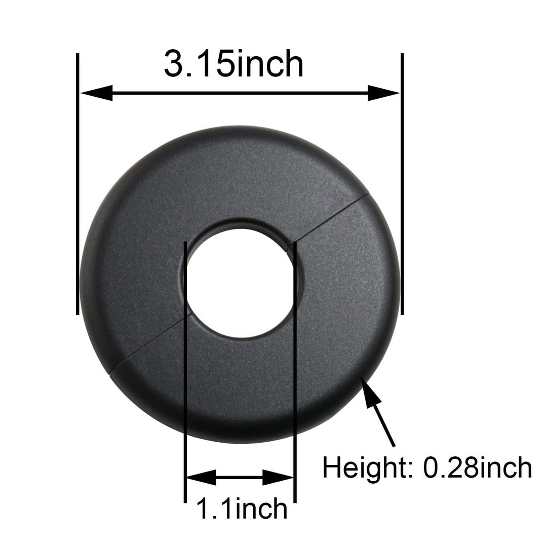 2pcs Pipe Hole Air Conditioning Hole Decorative Cover 28x80mm Snap On Black Round Cover Round Escutcheon Plate