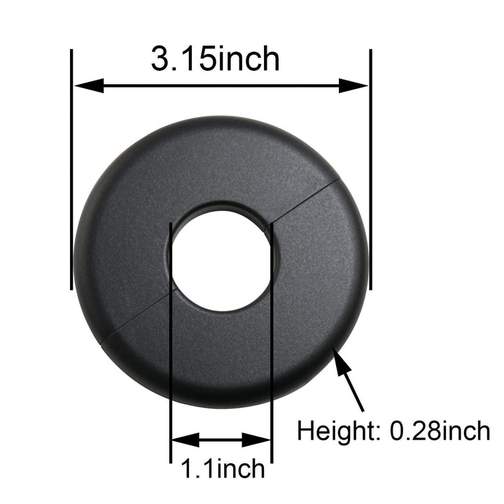 2pcs Pipe Hole Air Conditioning Hole Decorative Cover 28x80mm Snap On Black Round Cover Round Escutcheon Plate
