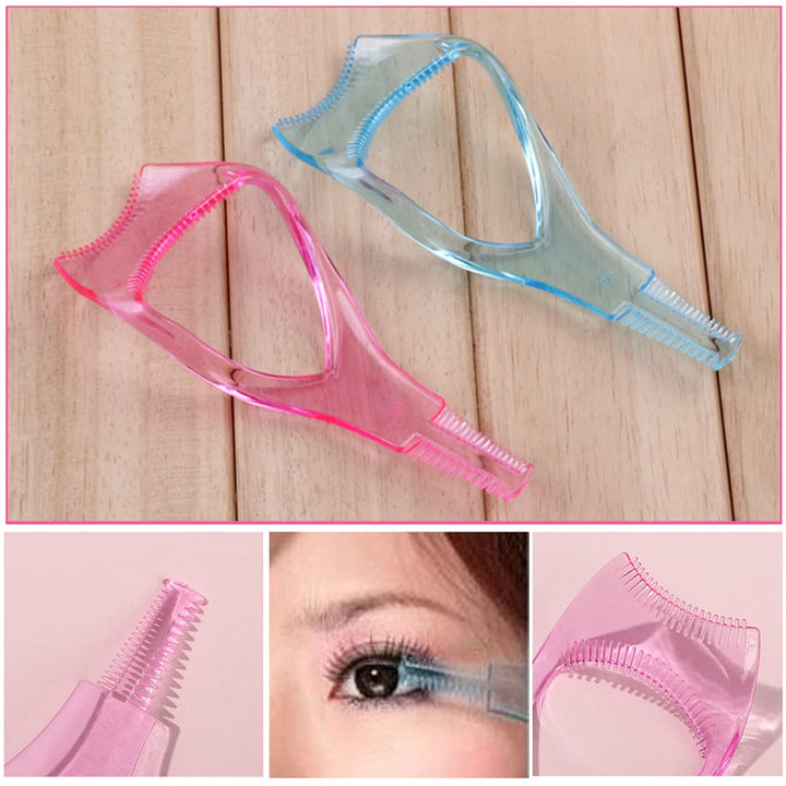 4 Pcs Eyelash Makeup Tool Mascara Applicator Guide with Comb Eyeliner Guide Template Eyelashes Curlers Shields Applicators for Women Girls Eye Makeup Tool 3 in 1