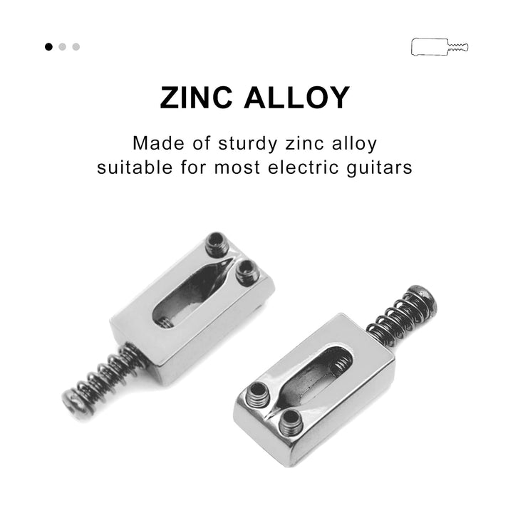 Guitar Bridge Saddle with Spring Screws Wrench Tremolo for Fender Strat Stratocaster Tele Telecaster Electric Guitar Replacement Parts Accessories 6Pcs Bridge Saddles(Chrome)