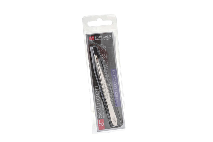 Stainless Steel Professional Slanted Tweezers, Best for Eyebrows Extensions, Facial Hair, Made in Germany