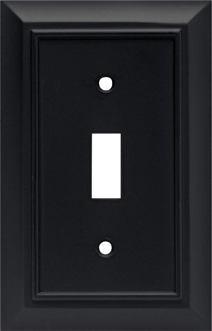 Brainerd 64219 Architectural Single Toggle Switch Wall Plate/Switch Plate/Cover, Flat Black