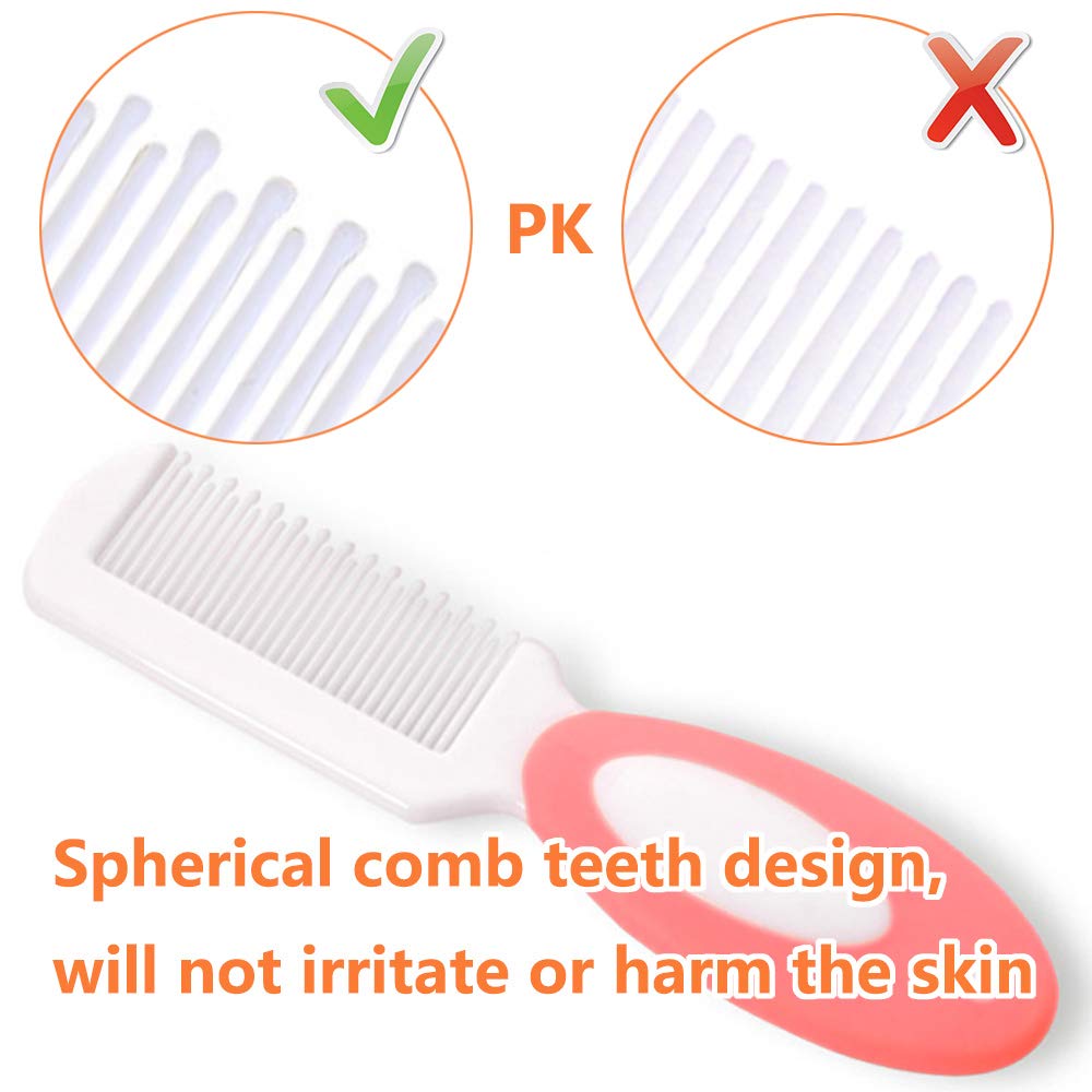 Baby Hair Brush for Newborns & Toddlers | Natural Soft Goat Bristles | Ideal for Cradle Cap | Perfect Baby Registry Gift (Light Pink)