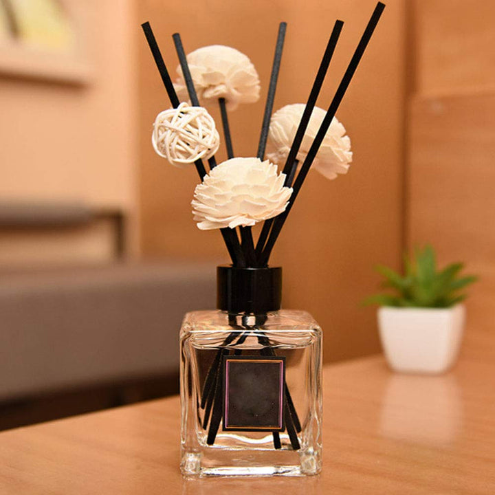 Teensery 50 Pcs Reed Diffuser Sticks 7 Inch Fiber Sticks Essential Oil Diffuser Replacement Refill Sticks for Home Fragrance Diffuser (Black)
