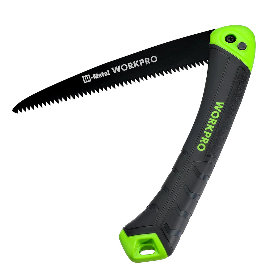 7”Folding Pruning Saw with Non-slip Handle and Safety Lock, Tripple Cut Teeth, Durable Bi-metal Saw Blades for Tree Trimming, Camping, Woodworking