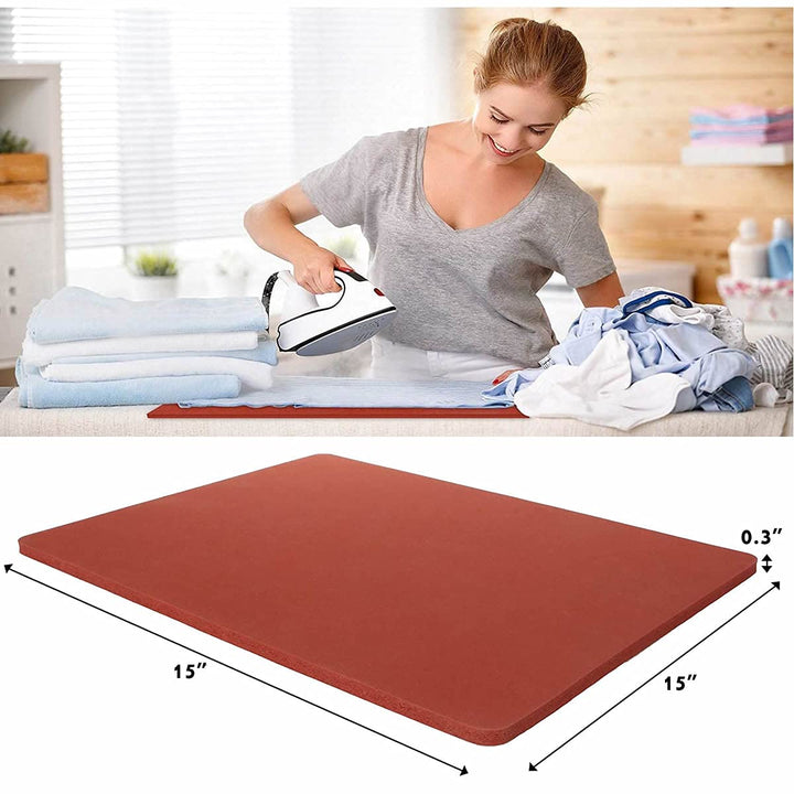 15 x 15 Inch Silicone Heat Press Pad 0.33Inch Thickest Heat Press Mat for Heat Press Machine Press No-Stick Replacement Pad,Red