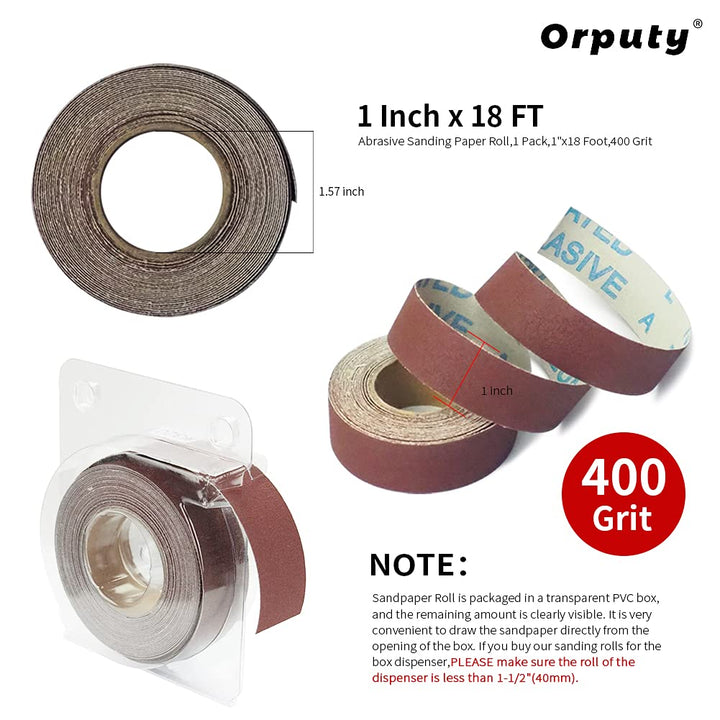 1 x 18 Foot 400 Grit Abrasive Roll Sanding Roll for Wood Turners, Furniture Repair, Woodworkers, Metal Workers and Automotive Body Renew
