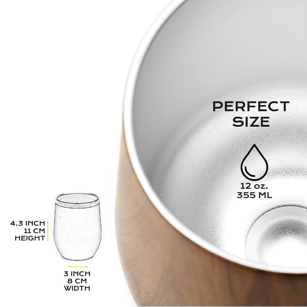 Premium Stainless Steel Yerba Mate Gourd Set, 5 Pcs Including 12 oz Gourd with Lid, 2 Bombillas, Cleaning Brush | BPA Free, Insulated