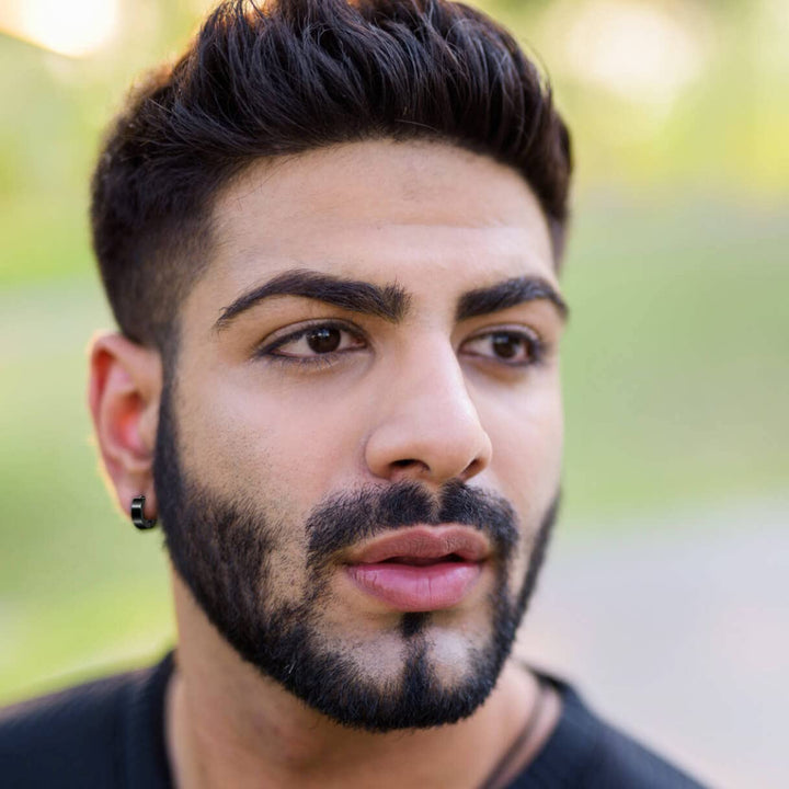 16 Pairs Men Earrings Set - Black Stainless Steel Cross Dangle Hoop &amp; Ear Stud Fashion Piercing Jewelry for Birthdays, Parties &amp; More