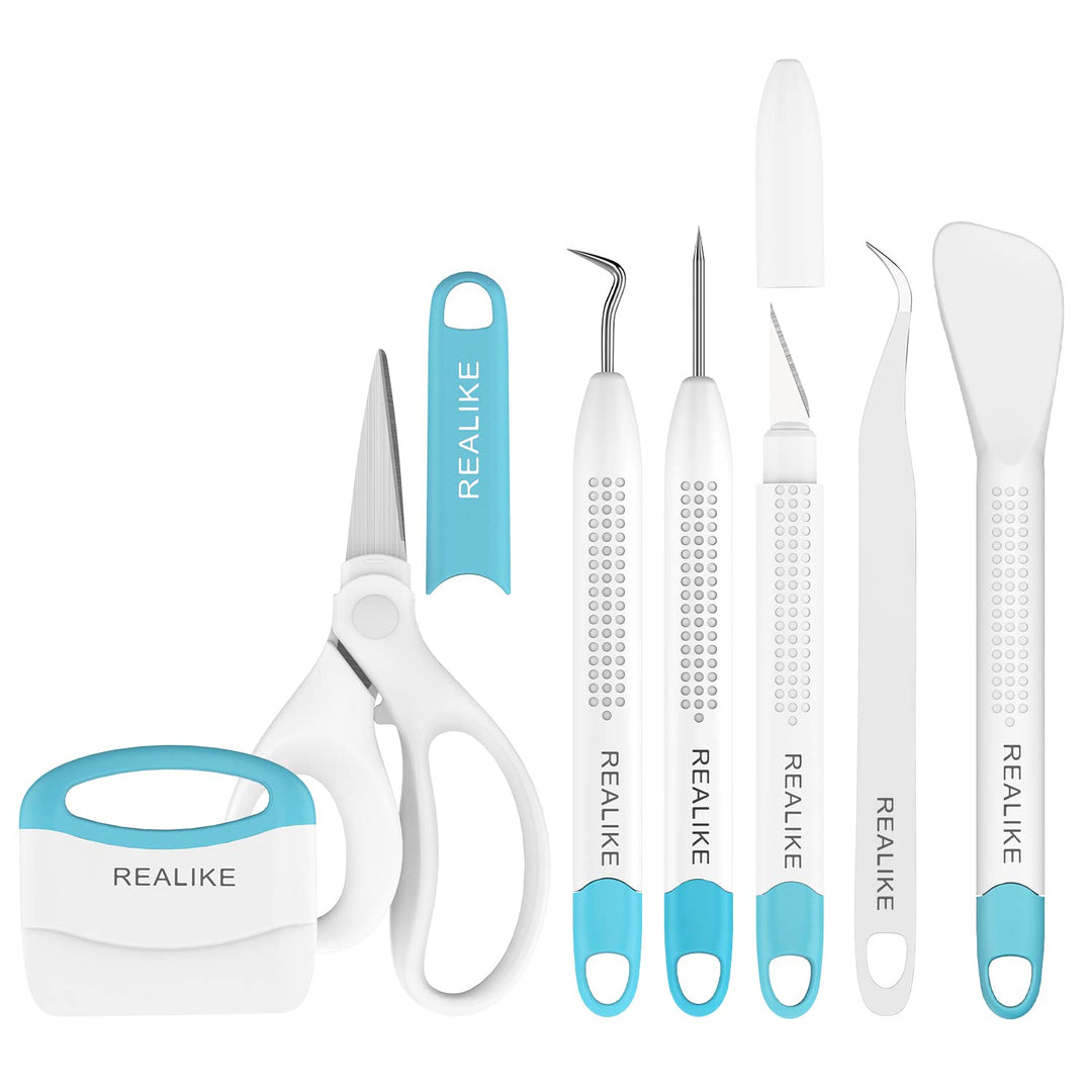 Craft Weeding Tools for Vinyl Cardstock Crafting Basic Set Scraper/Spatula/Scissors/Tweezers/Weeder Tool Kit for Cricut/Silhouette/Siser HTV/Oracal Vinyl