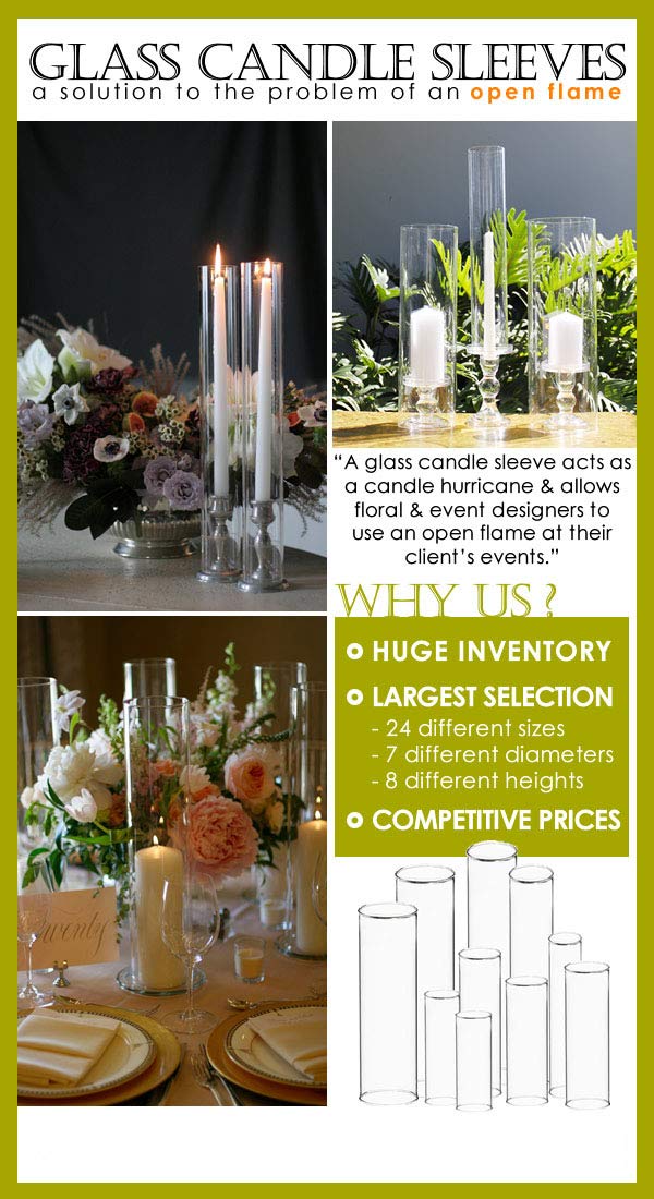 D-3 H-6 Glass Open Ended Hurricane Candleholder Bottomless Cylinder Sleeve Clear Chimney Shade Tube Cover, 1 Piece