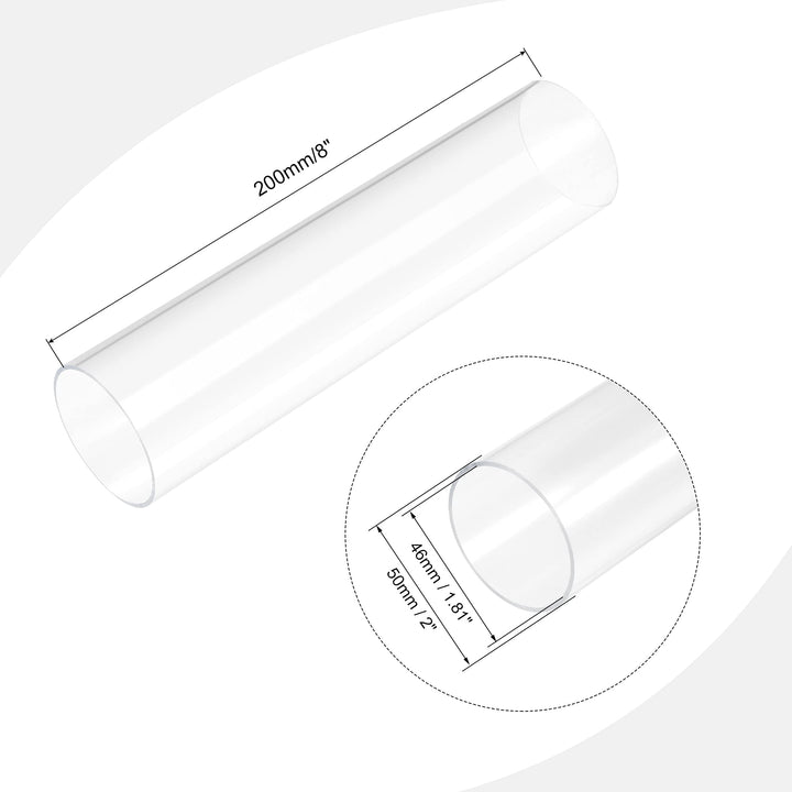 MECCANIXITY Acrylic Pipe Rigid Round Tube Clear 46mm(1.