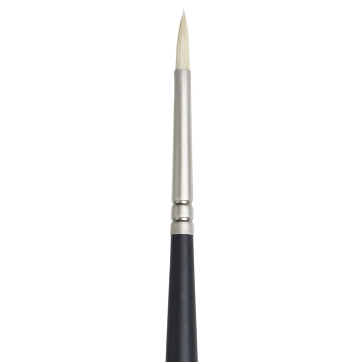 Winsor &amp; Newton Artists&#39; Oil Hog Paint Brush, Long Handle Size 1, Round