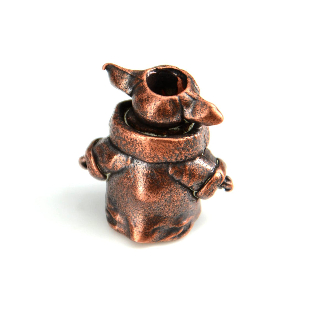 Knife Lanyard Beads - Beads Paracord for DIY Keychain Charms, Hand-Casted Metal Copper Papa Yoda Beads for Paracord Skull Bracelet 2Pcs/Lot