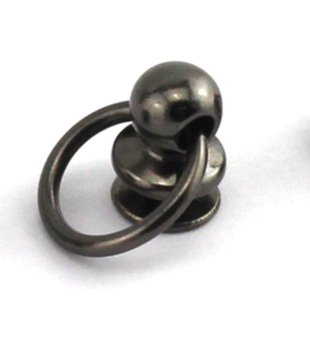 30pcs 8x6mm Screwback Round Head Rivet with Pull Ring 3 Color Assrted Kit Metal Handmade DIY Accessory Nail Heads Stud Leather Craft Screw Rivets (Silver, Black, Gold)