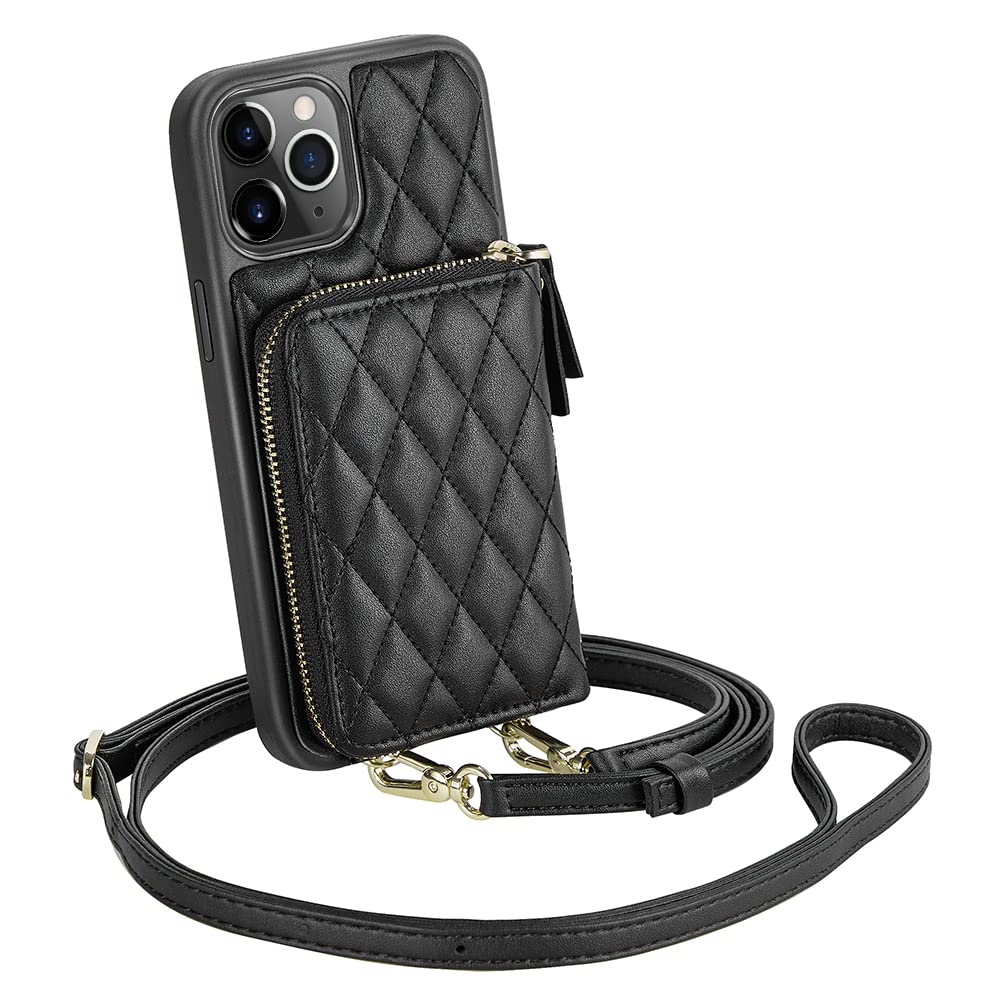 LAMEEKU Zipper Wallet Case for iPhone 11 Pro, Card Hold