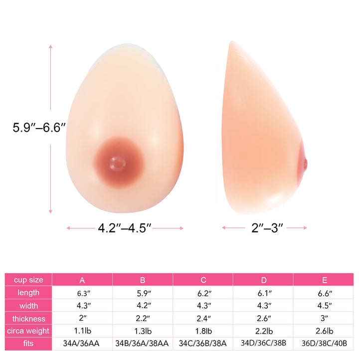 A Cup Silicone Breast Forms for Crossdresser, Mastectomy Fake Boobs Prosthesis Nude