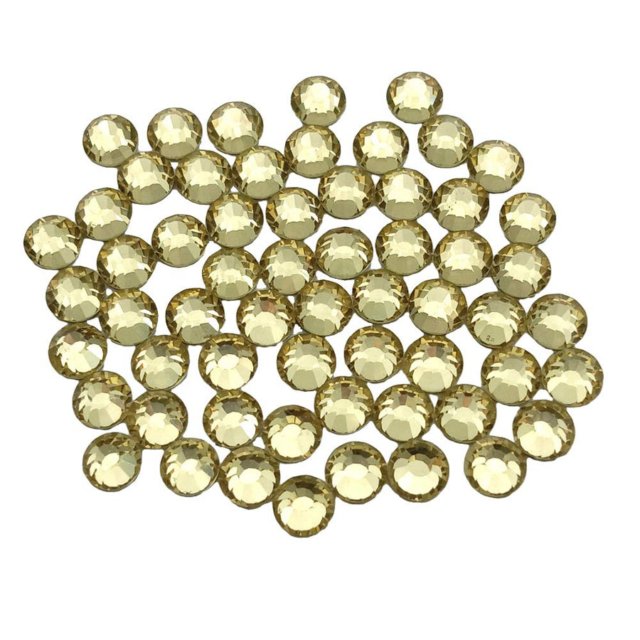 Glass Crystal Flatback Rhinestones for Nail Art and Craft, Round Stone Gems Sparkly Diamond (SS16 1440pcs, Jonquil)