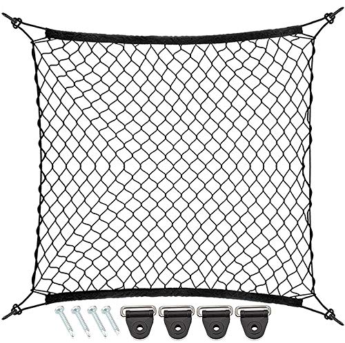 9 MOON® 4 Hooks Car Trunk Cargo Net Mesh Storage Organizer - Car Net for Kids Luggage - Universal Car Accessories Net