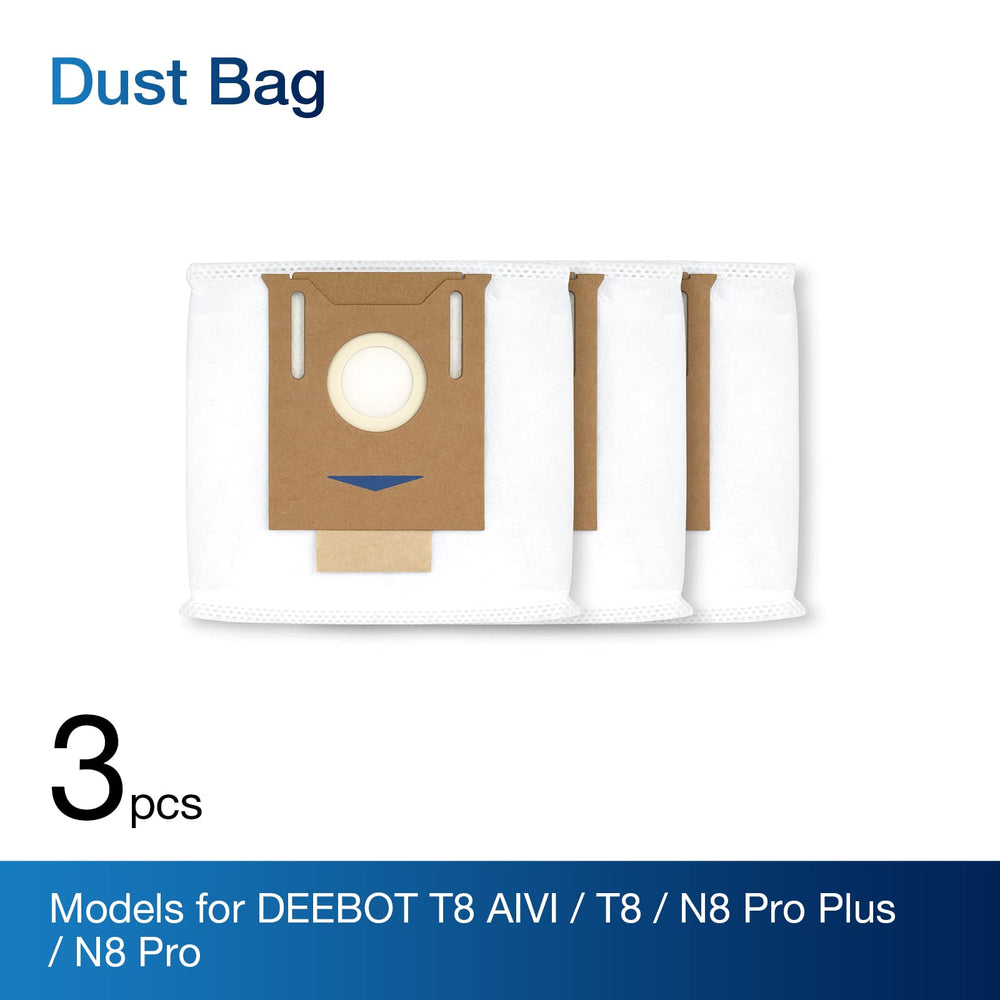 Disposable Dust Bag Deebot, Works with N10 Plus/ N8 Pro Plus / T9 Plus Robot Vacuum and Mop Cleaner, up to 30 Days of Dirt and Debris