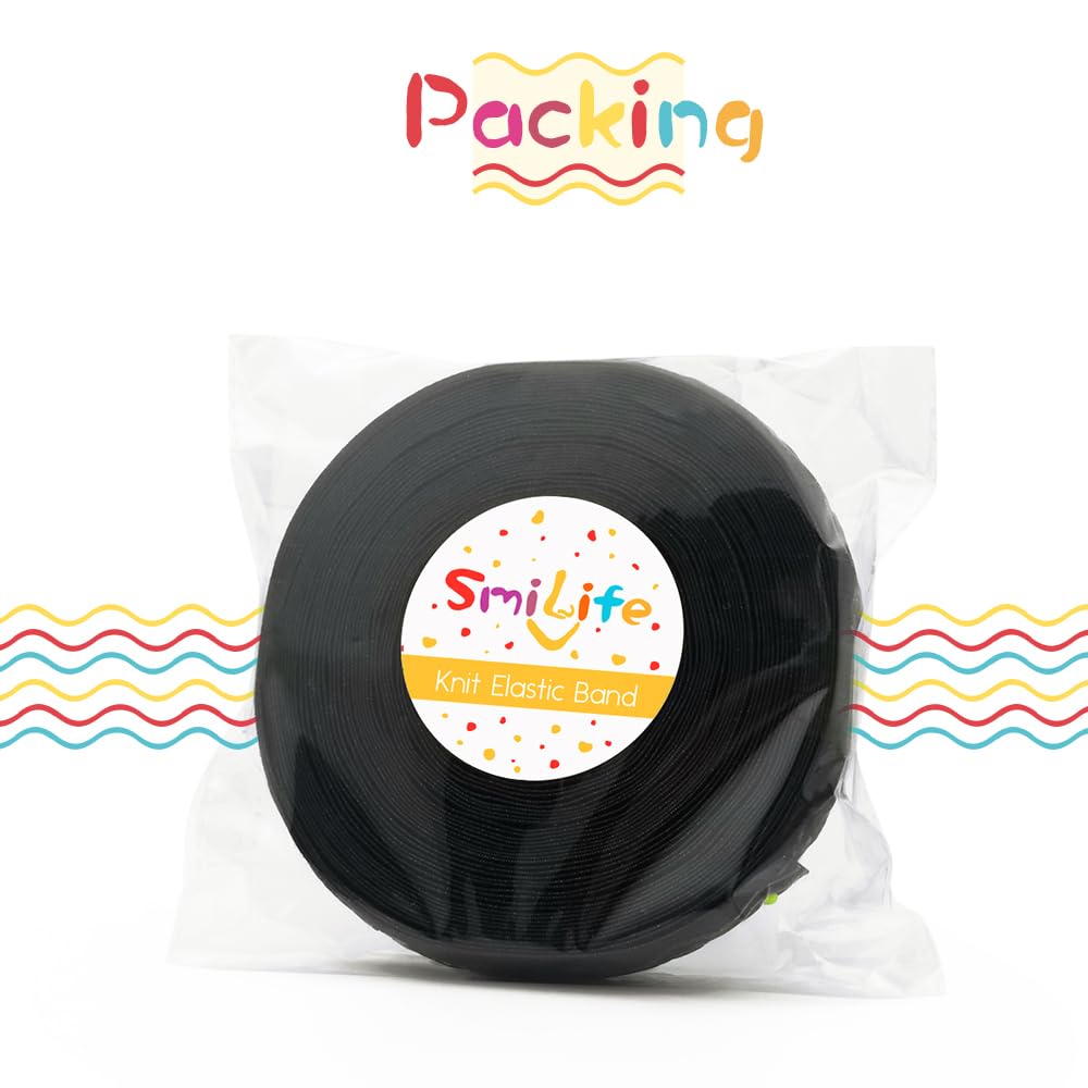 Silicone Gripper Elastic Band, 1.1 Inches Non-Slip Gripper Elastic for Sewing, 12 Yards, Black