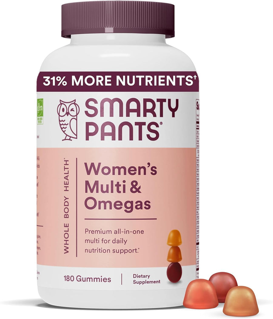 Women's Complete Gummy Vitamins: Multivitamin, CoQ10 & Omega 3 Fish Oil (DHA/EPA Fatty Acids), 180 Count - (2-Pack) Total 360 Count
