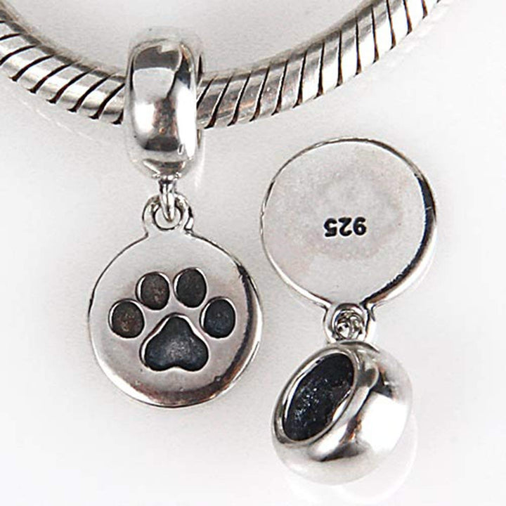 Puppy Dog Paw Charm 925 Sterling Silver Pet Charm Dog Charm for Bracelet (B)