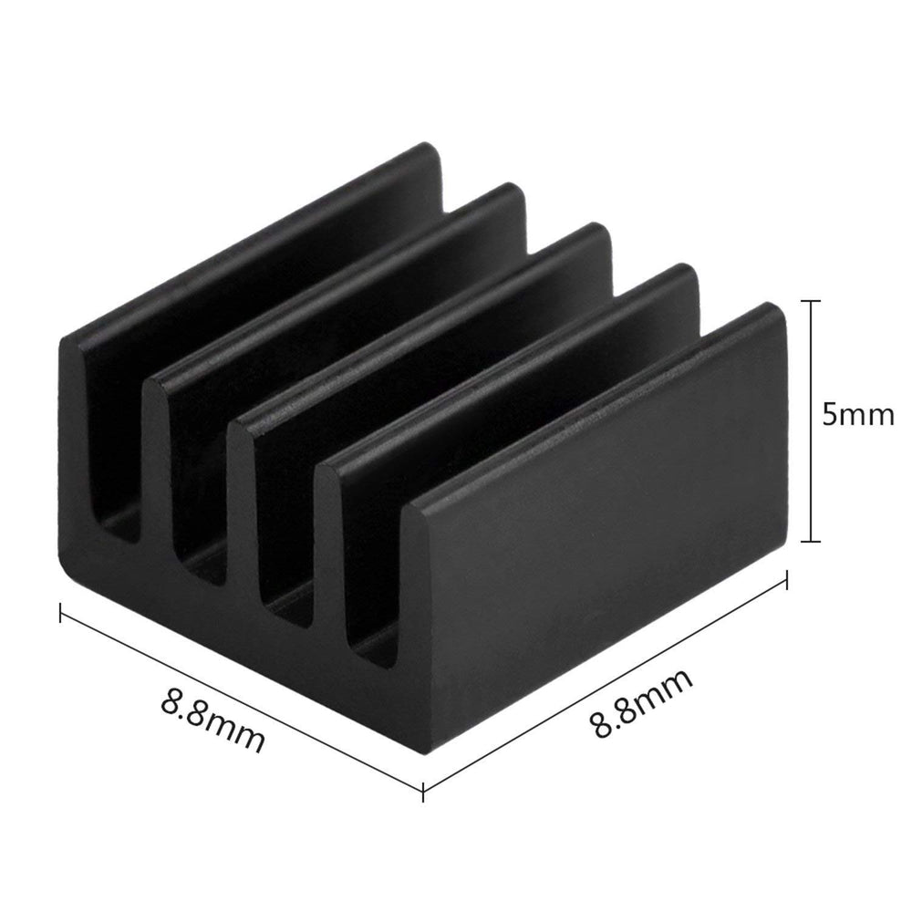 20pcs 9mm Small mini Heatsink Kit 9x9x5mm + 3M 8810 thermal conductive adhesive tape, mini cooler Aluminum Heat Sink for cooling VRM GPU Stepper Driver MOSFET VRam Regulators (9mmx9mmx5mm)