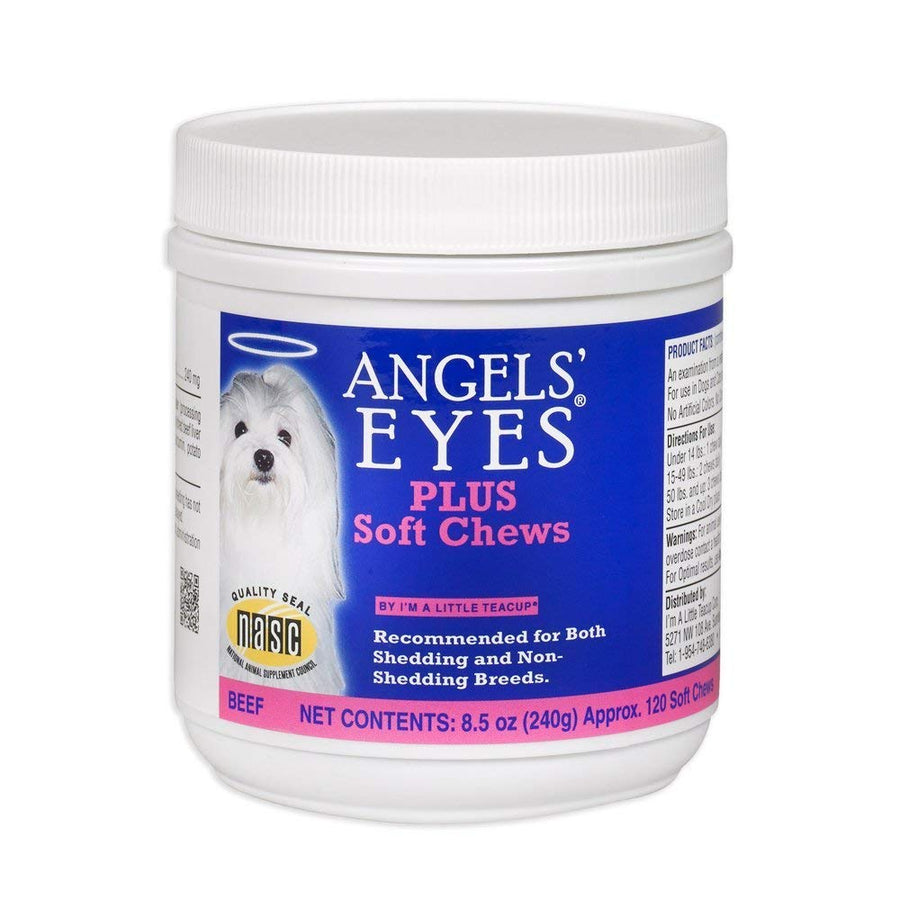 PLUS Tear Stain Prevention Soft Chews for Dogs | 120 ct Beef Flavor| For All Breeds | No Wheat No Corn | Daily Supplement | Proprietary Formula, 8.5 oz