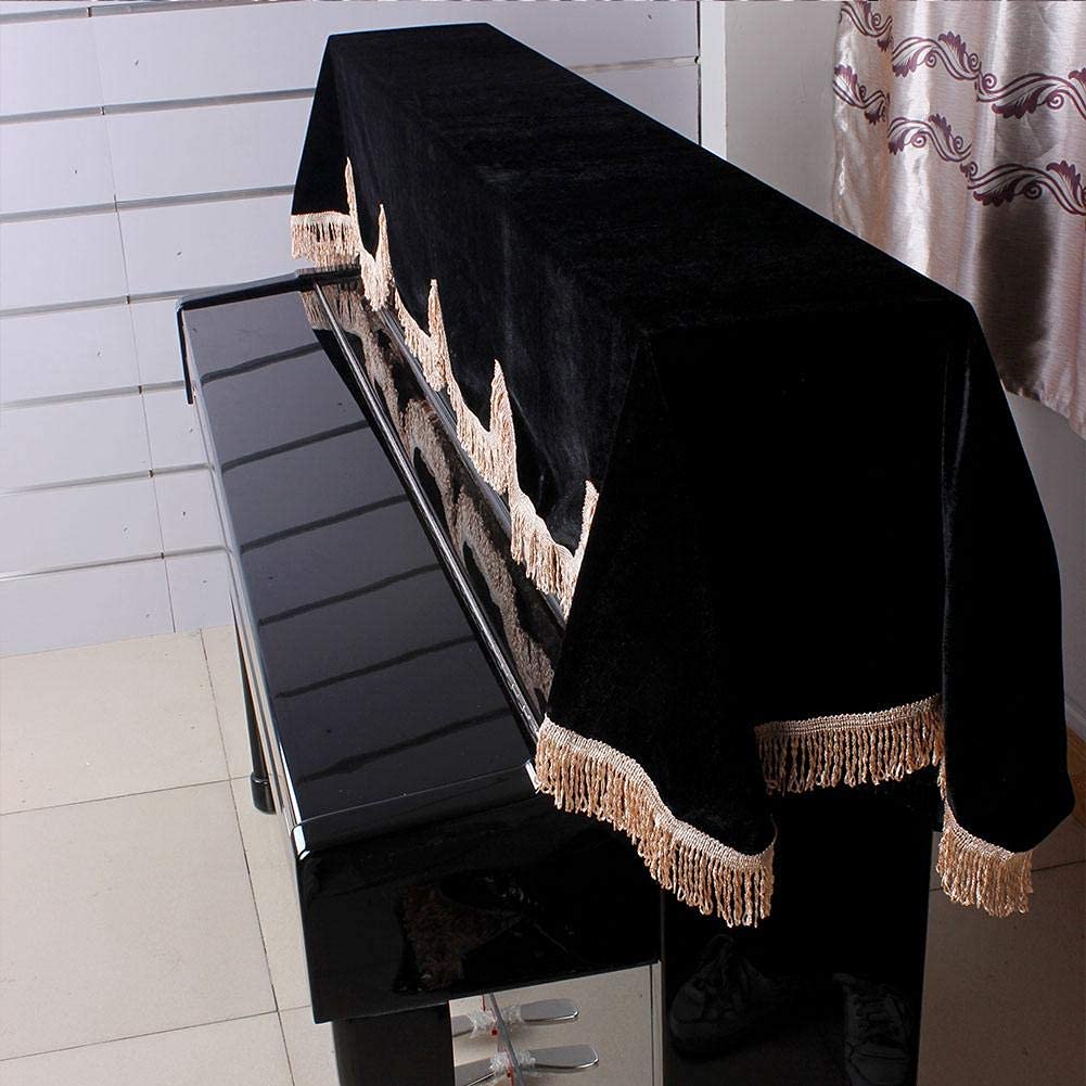 88 Key Piano Cover,Electronic Piano Keyboard Anti-Dust Cover Piano Cover with Split Curtain Design (Black)
