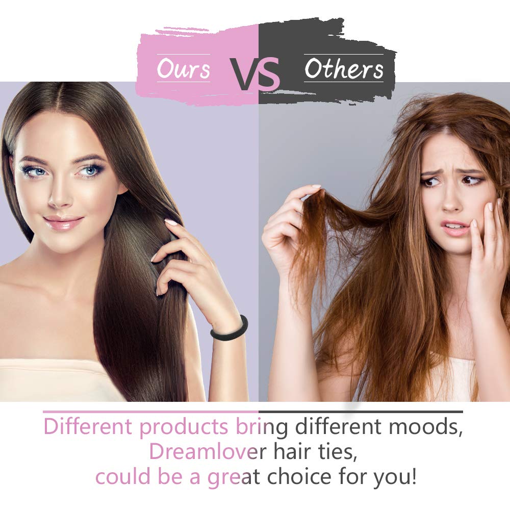 50 Pack Seamless Thick Cotton Hair Rubber Bands, Elastic Durable Ponytail Holders Hair Ties, Ponytail Buns Headbands, No Crease And Damage Hair Accessories For Kids, Girls And Women (Black)