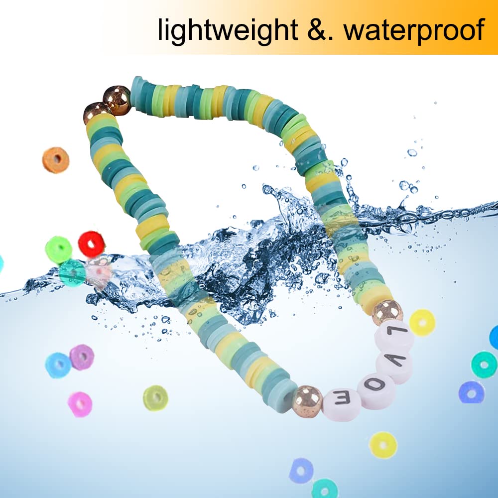 3600 PCS 10 Strands Clay Beads Polymer Clay Beads for Jewelry Making, Vinyl Heishi Beads 6mm for Surfer Bracelets Necklace Making (Purple)