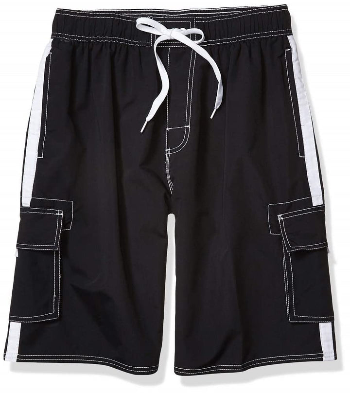 Men&#39;s Mako Core Performance Elastic Waist Swim Trunk, Black, Medium