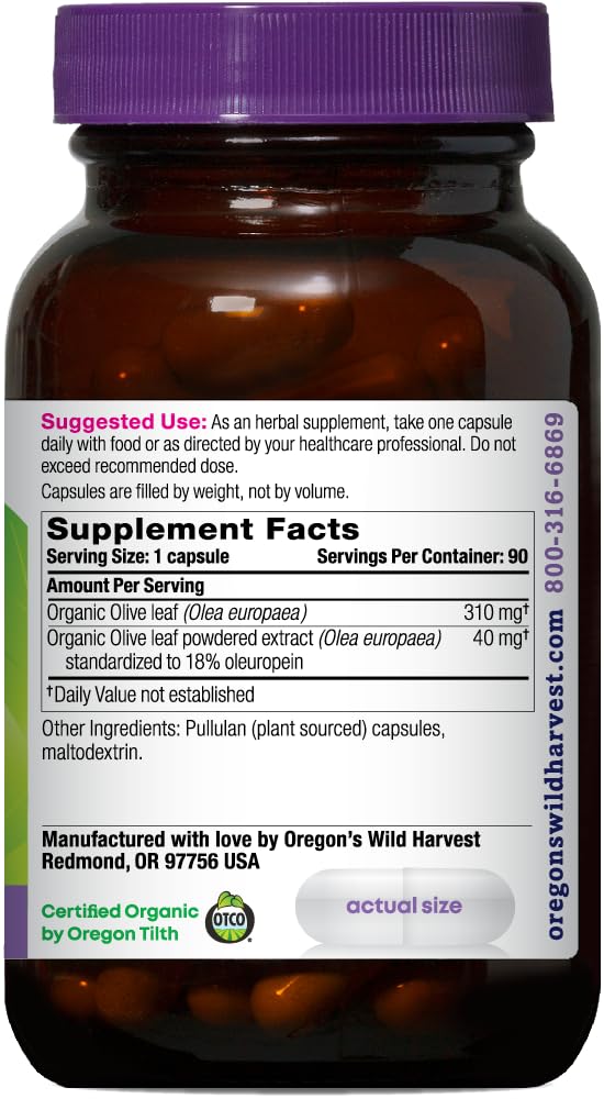 , Olive Leaf Supplement, Antioxidant Support, 350 mg, 90 Count