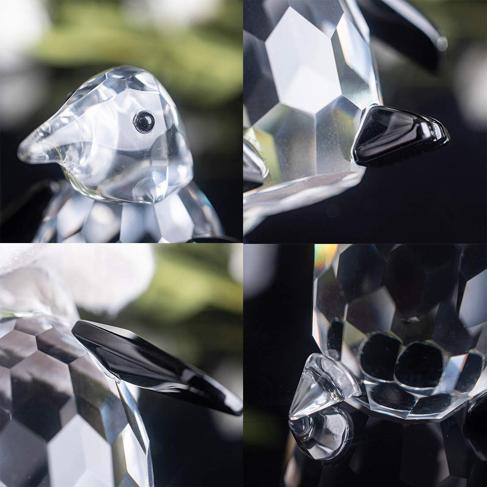 Crytal Cute Penguin Figurines Collectible Glass Animal Figurines Desk Decoration Ornaments