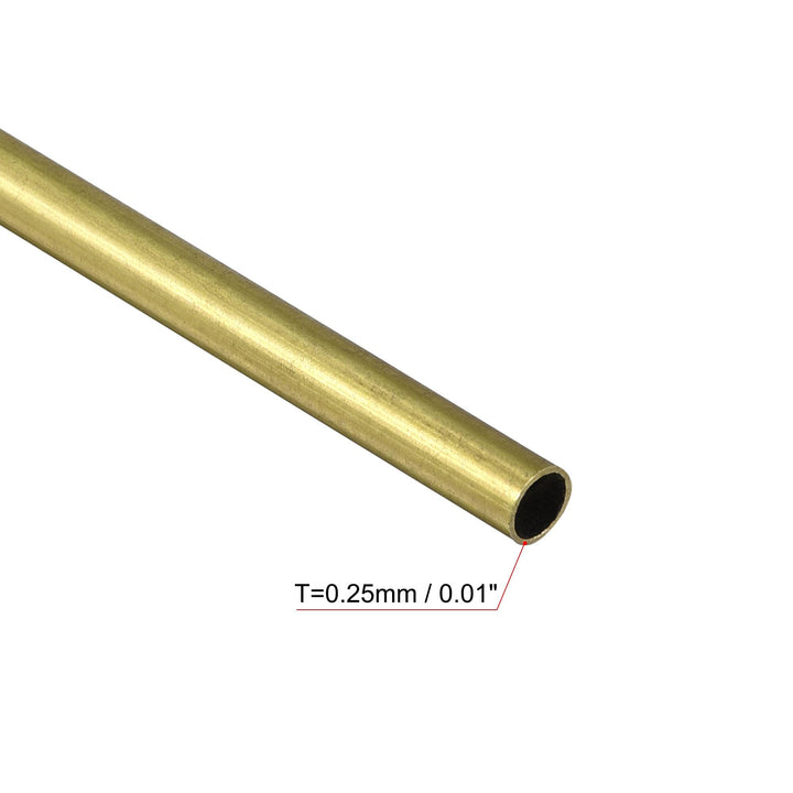 Brass Round Tube 3.5mm OD 0.25mm Wall Thickness 300mm Length Pipe Tubing 3 Pcs