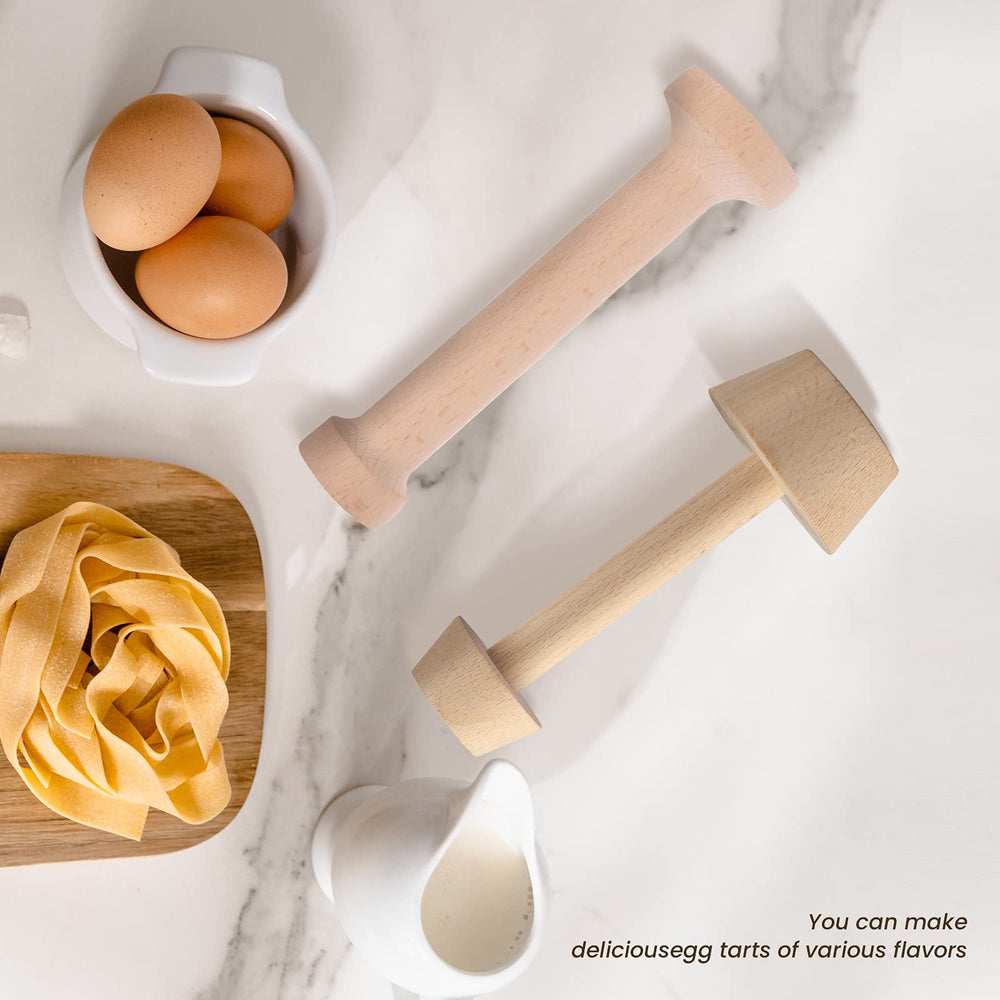 3 Pieces Tart Tamper Wooden Tart Press Tool Wooden Egg Tart Molds Pastry Dough Tamper for Tart Pan Mini Pie Shells Cheesecake Pans Muffin Bakeware Cake