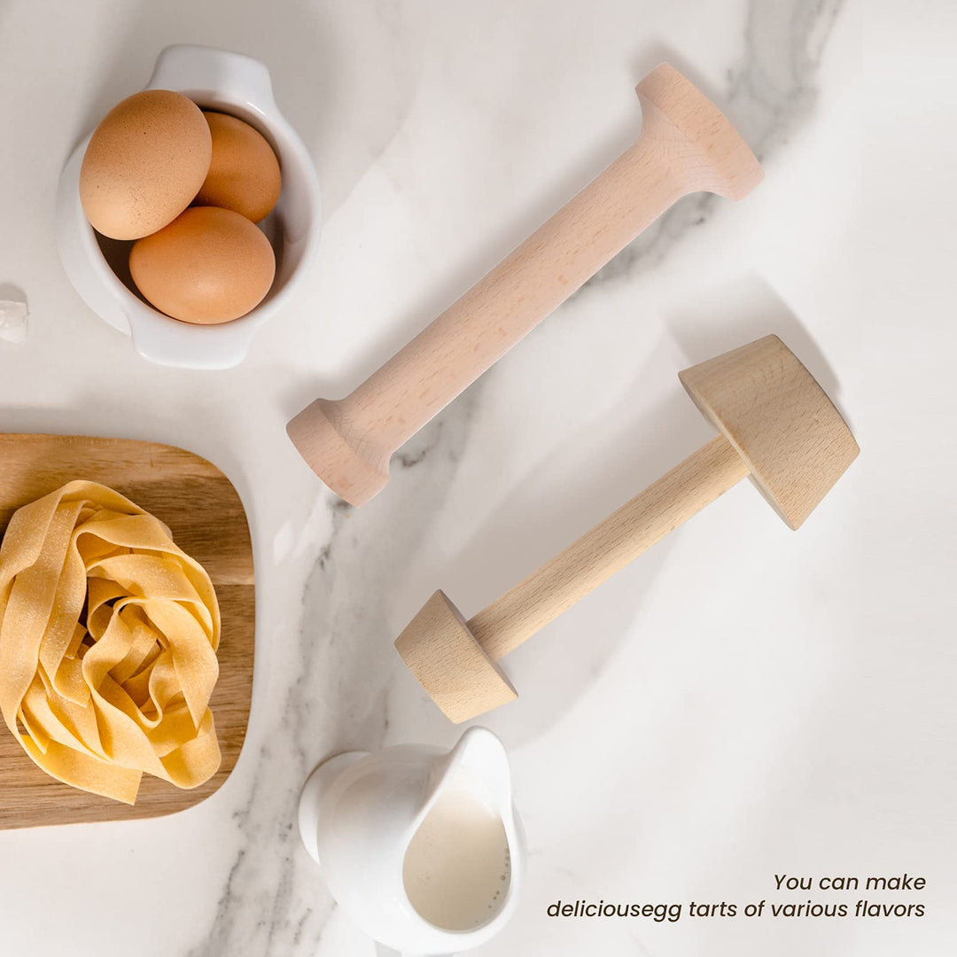 3 Pieces Tart Tamper Wooden Tart Press Tool Wooden Egg Tart Molds Pastry Dough Tamper for Tart Pan Mini Pie Shells Cheesecake Pans Muffin Bakeware Cake