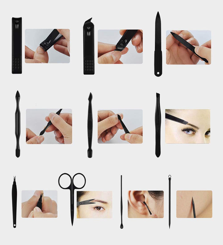 Manicure Set Pedicure Manicure Kit 10 in 1 Professional Sharp Nail Clippers Stainless Steel Thick Nail Cutter &amp; File Scissors for Men &amp;Women Fingernails &amp; Toenails with Portable Cas