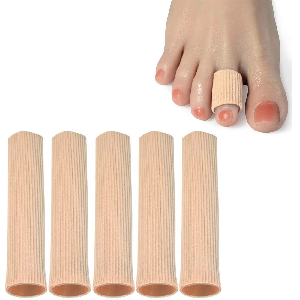 Cuttable Toe Tubes Sleeves, 5 Pack, Made of Elastic Fab