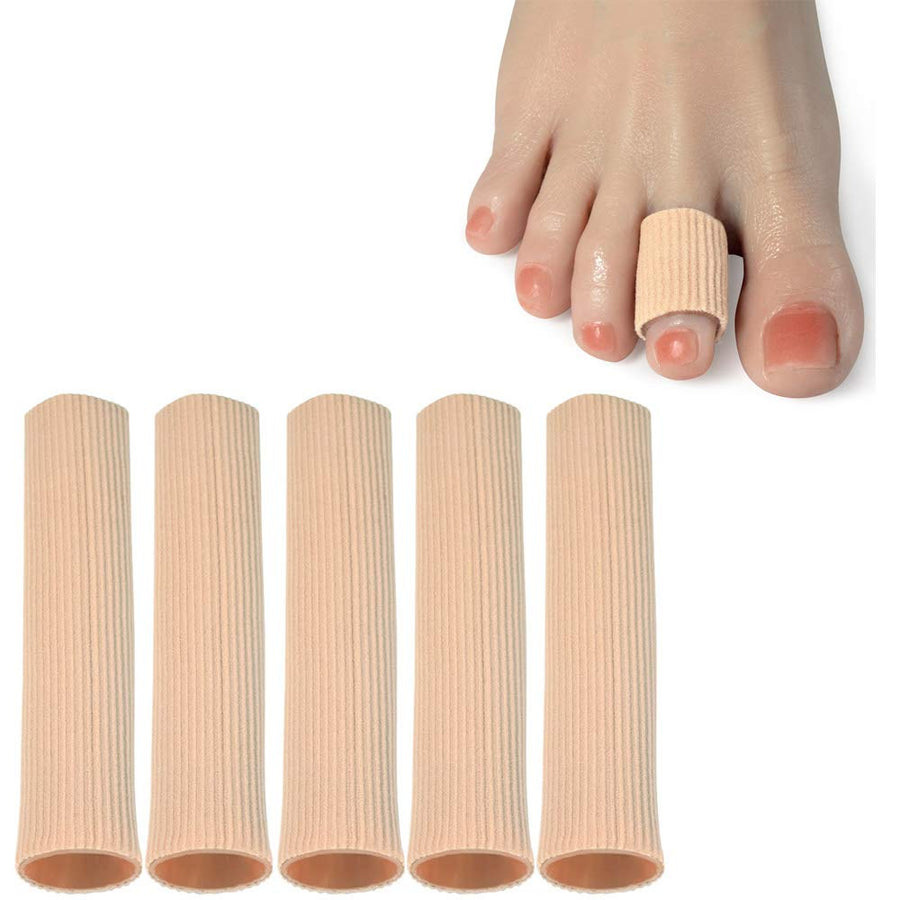 Cuttable Toe Tubes Sleeves, 5 Pack, Made of Elastic Fab