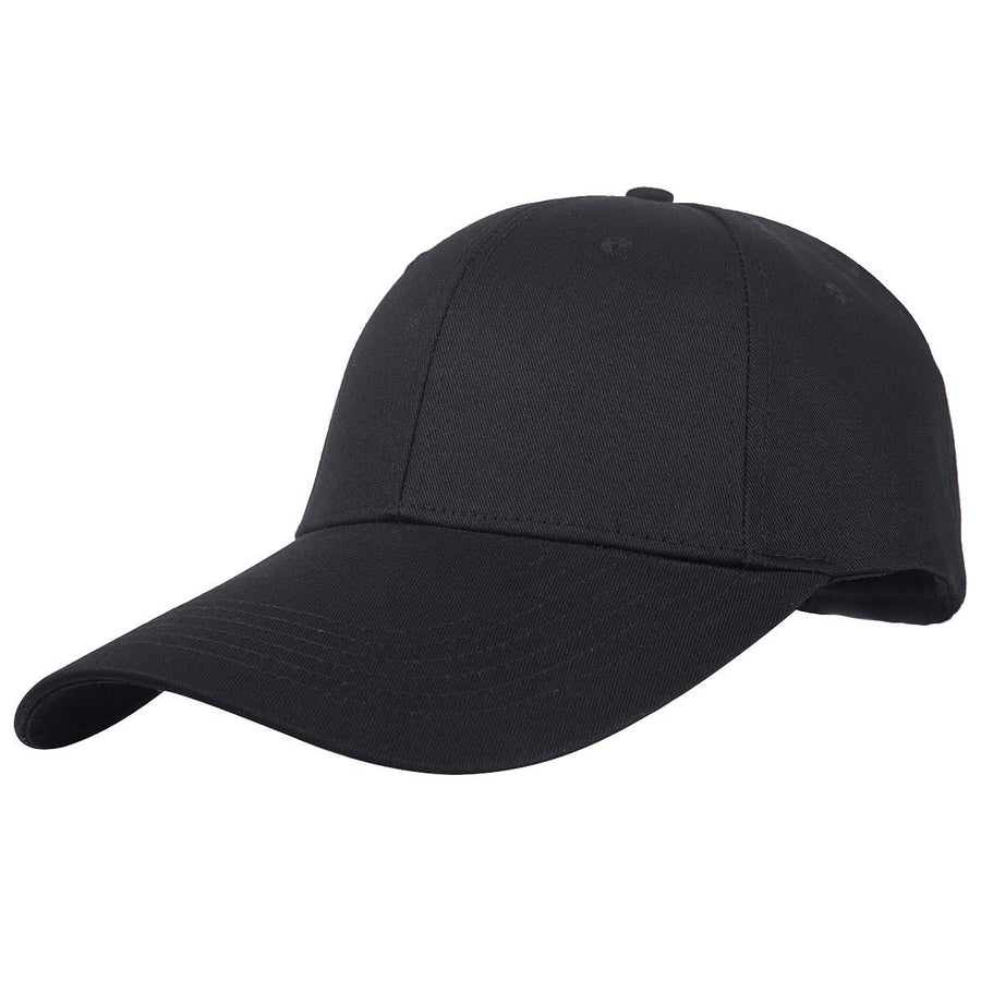 Ajustable Extra Long Bill Baseball Cap Men Women 100% Cotton Visor Hat Black