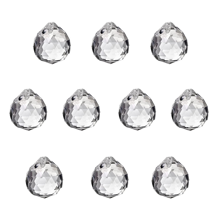 30MM Clear Glass Crystal Prism Pendat Suncatcher Chandelier Parts Lamp Light Pendants Balls Drops Hanging Prisms Home Decor Pack of 10pc (30mm)