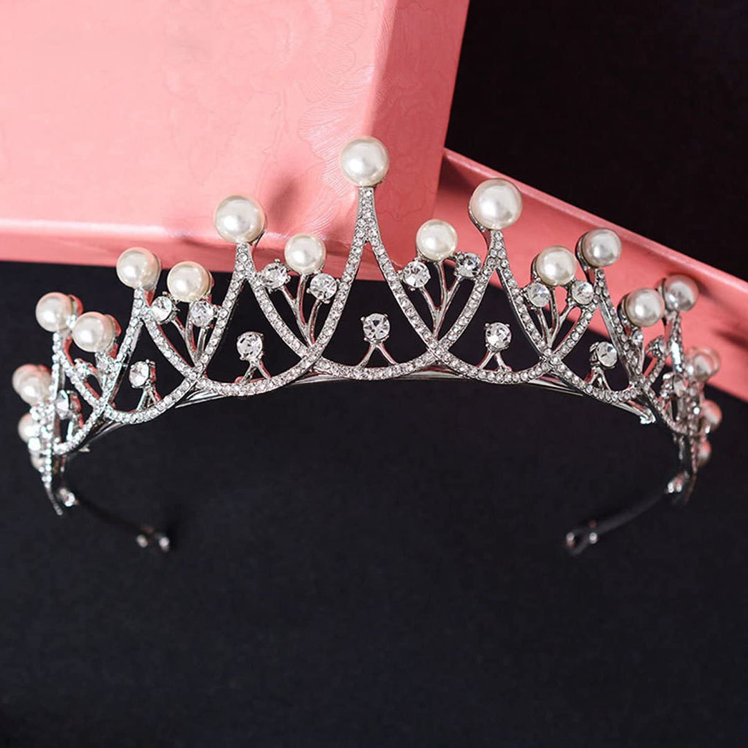Eseres Pearl Tiaras and Crowns for Women Wedding Tiara Crown Bridal Headpiece