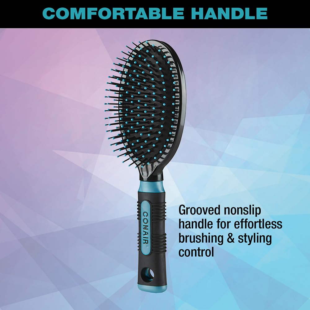 Conair Salon Results Hairbrush - Hair Brush - Cushion Base Hairbrush for All Hair Types - Hairbrush for Men and Women