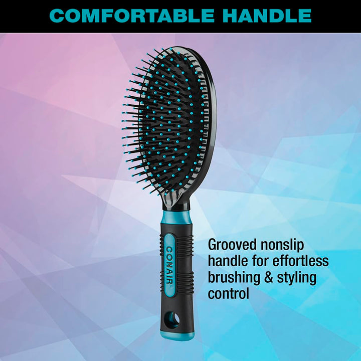 Conair Salon Results Hairbrush - Hair Brush - Cushion Base Hairbrush for All Hair Types - Hairbrush for Men and Women