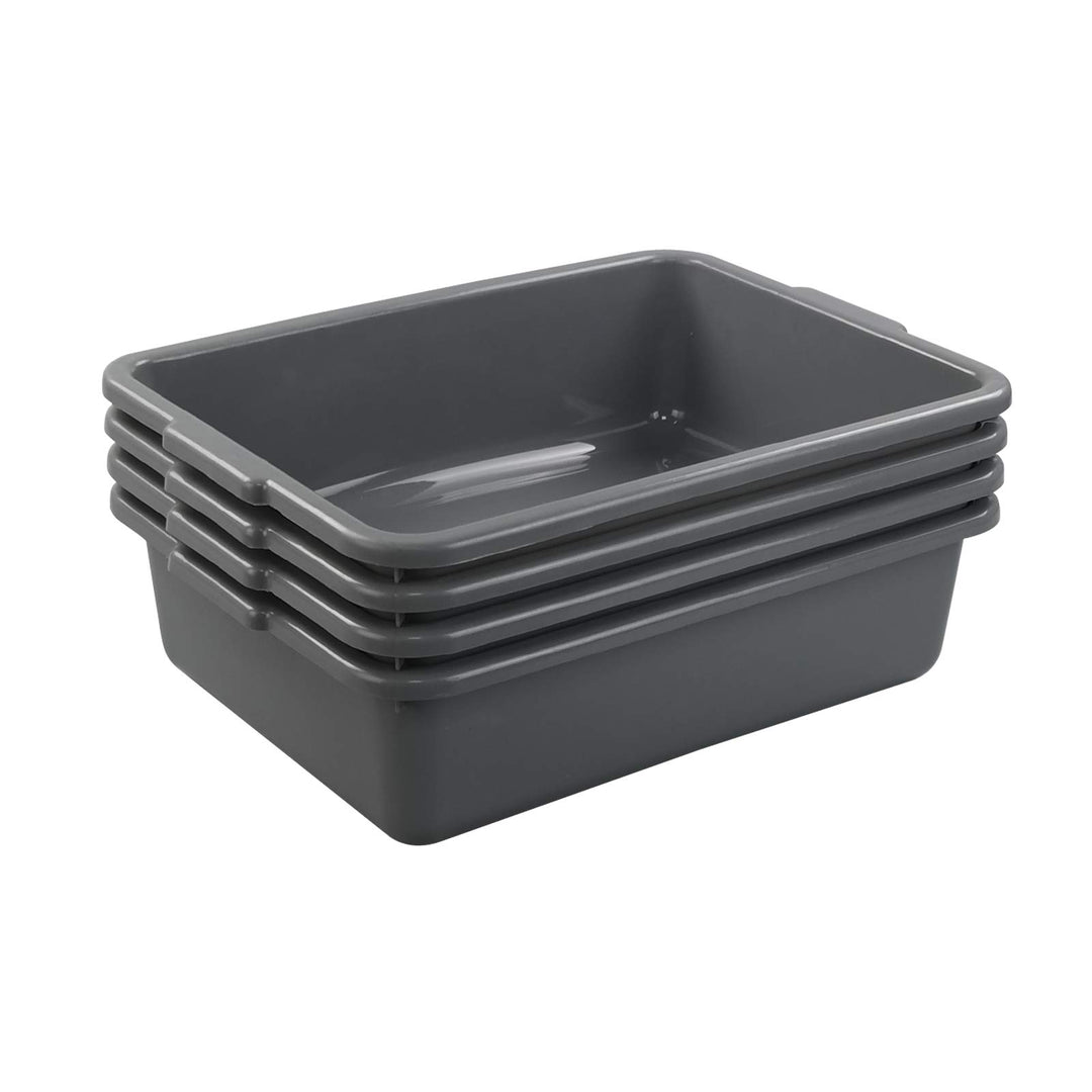 4-Pack 13 L Gray Commercial Bus Tubs, Utility Bus Boxes