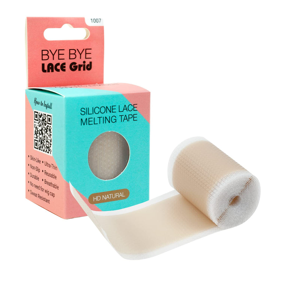 Fake Scalp Tape Lace Wig Grids and Knots Eraser Silicone Melting Tape, Bye Bye Lace Grid HD Natural Hide Cover Skinlike Durable Breathable Reusable Ultra-Thin Non-Slip Tape (Natural)