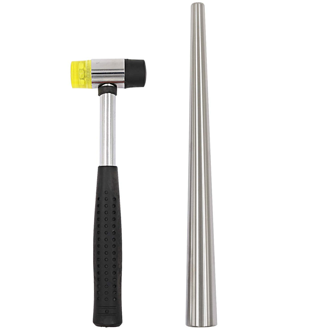 Jewelry Rubber Hammer With Stainless Steel Ring Mandrel Sizer Set Double Face Hammer Jewelers Making Tool